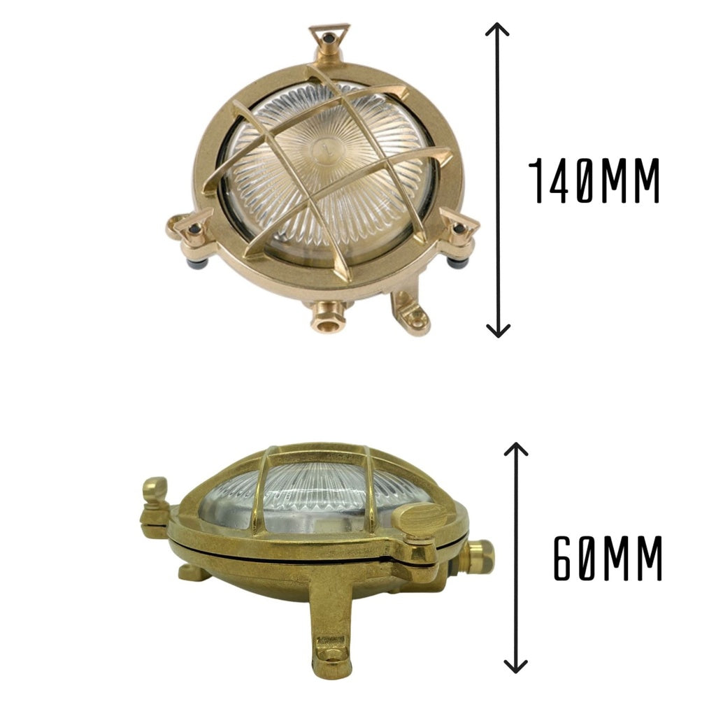 Navigator Compass Mini Porthole Bulkhead in Solid Brass