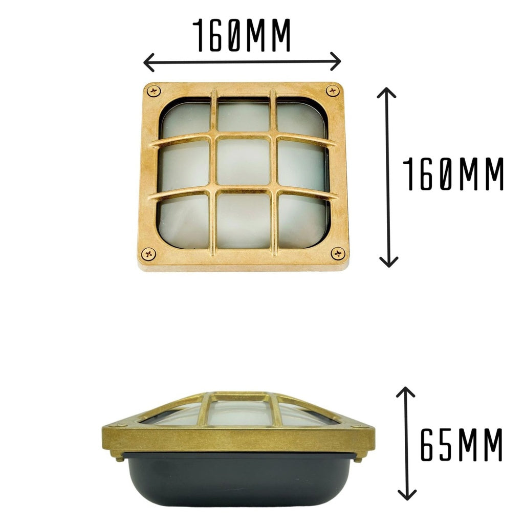 Navigator Francis Square Bulkhead in Solid Brass