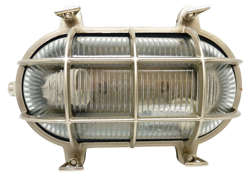 Navigator Horatio Large Standard Bulkhead in Solid Brass with Satin Nickel finish
