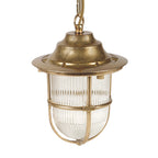 Navigator Hull Pendant Lantern in Raw Solid Brass
