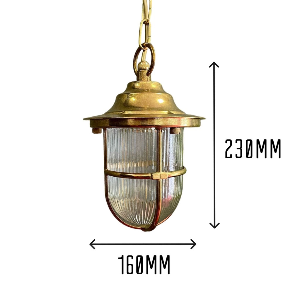 Navigator Hull Pendant Lantern in Solid Brass