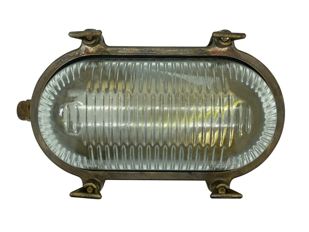 Navigator Siren Small Standard Bulkhead Plain in Antique Brass