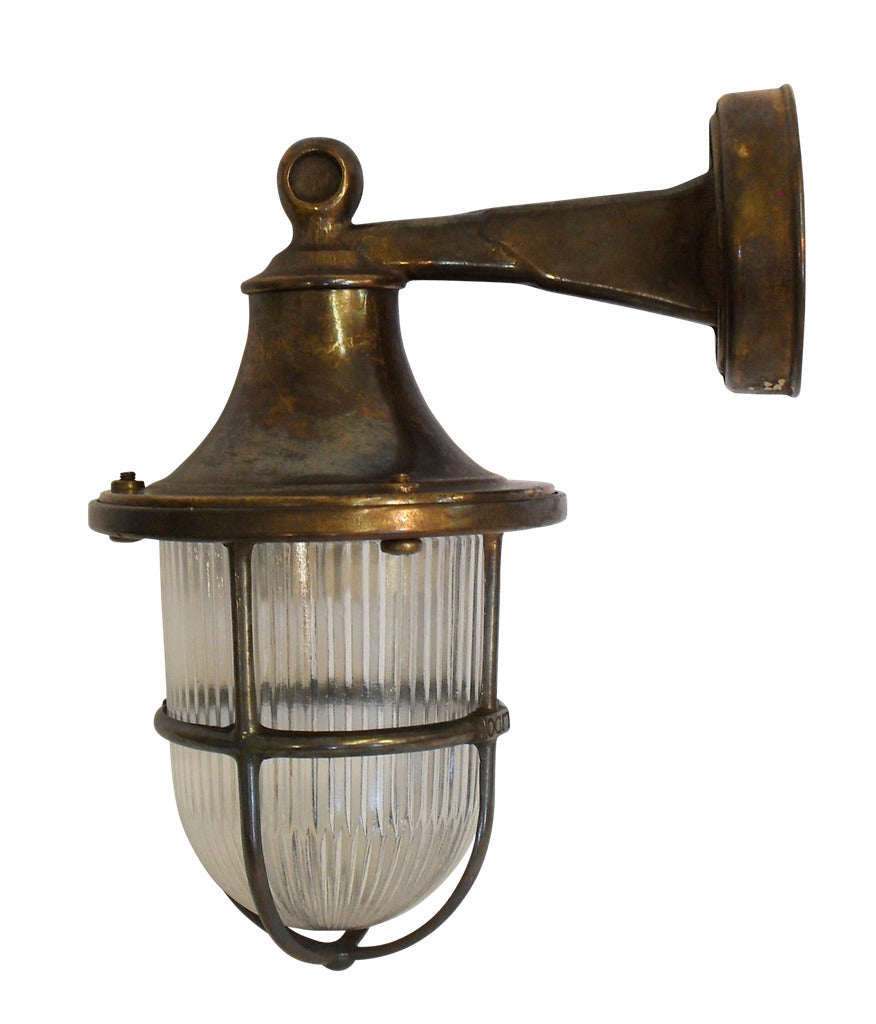Navigator Tiller Wall Lantern in Antique Solid Brass