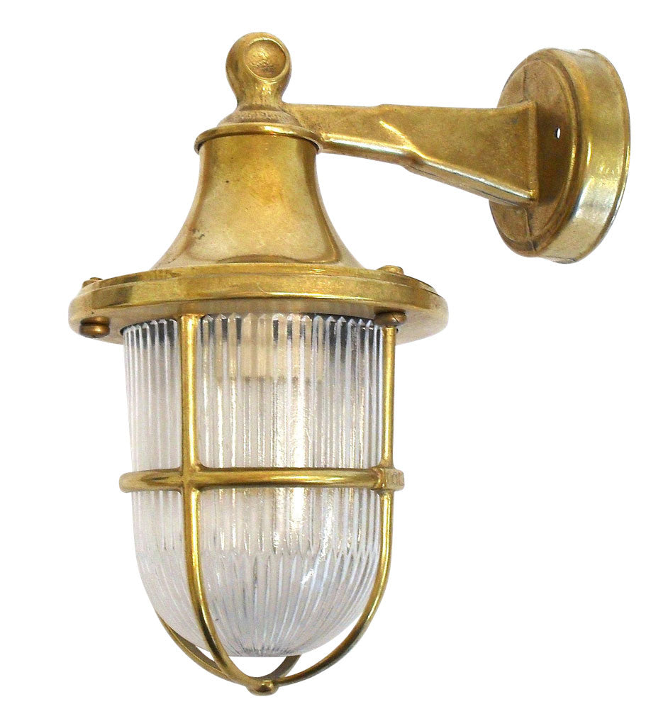 Navigator Tiller Wall Lantern in Solid Brass