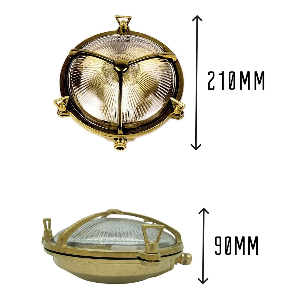 Navigator Trident Porthole Bulkhead in Solid Brass