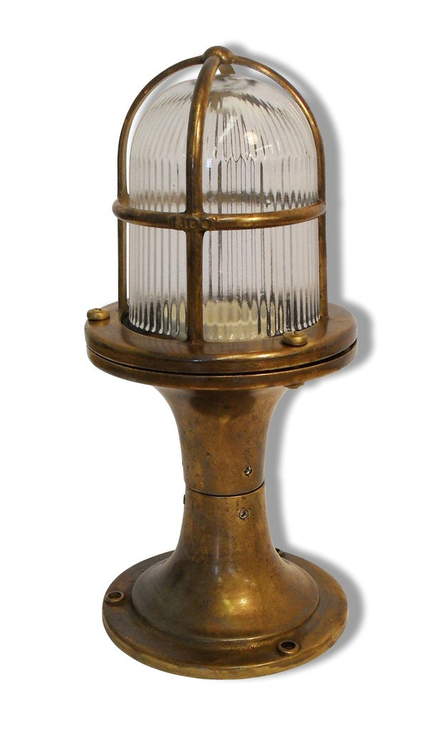 Navigator Wellington Small Post Light in Antique Solid Brass