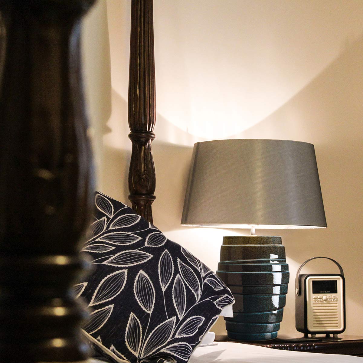 Elstead Neptune Table Lamp in Blue Glaze