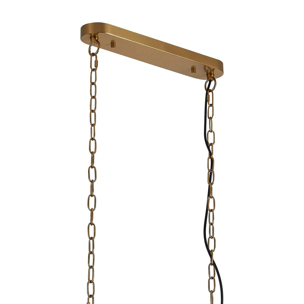 Regent Neuilly 5 Light 1200mm Linear Pendant Light - Black / Satin Gold