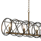 Regent Neuilly 5 Light 1200mm Linear Pendant Light - Black / Satin Gold