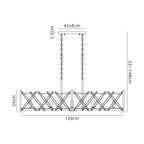 Regent Neuilly 5 Light 1200mm Linear Pendant Light - dimensions