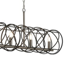 Regent Neuilly 5 Light 1200mm Linear Pendant Light - Graphite / Satin Nickel