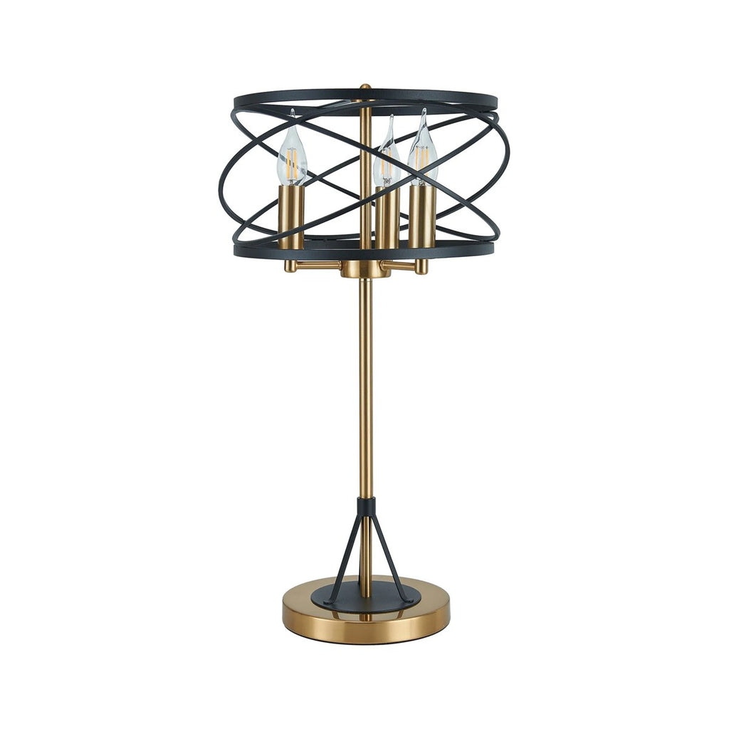 Regent Neuilly 3 Light Table Lamp 630mm High - Black / Satin Gold
