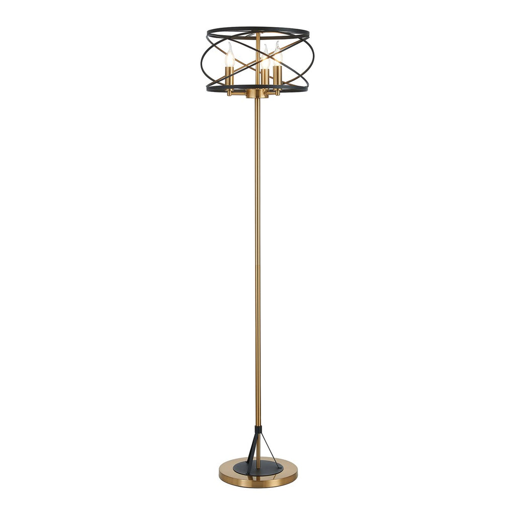 Regent Neuilly 3 Light 1570mm Floor Lamp - Black / Satin Gold