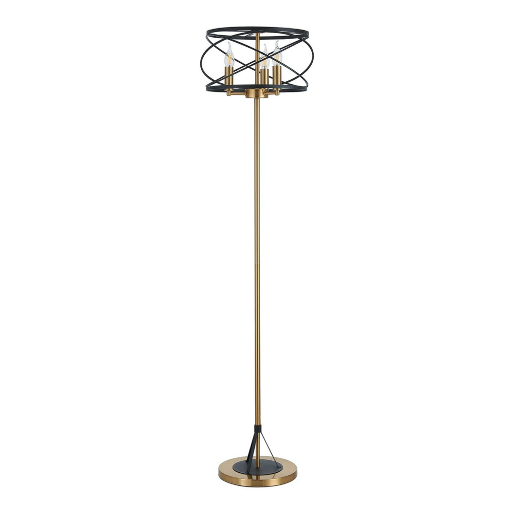 Regent Neuilly 3 Light 1570mm Floor Lamp - Black / Satin Gold