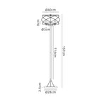 Regent Neuilly 3 Light 1570mm Floor Lamp - dimensions