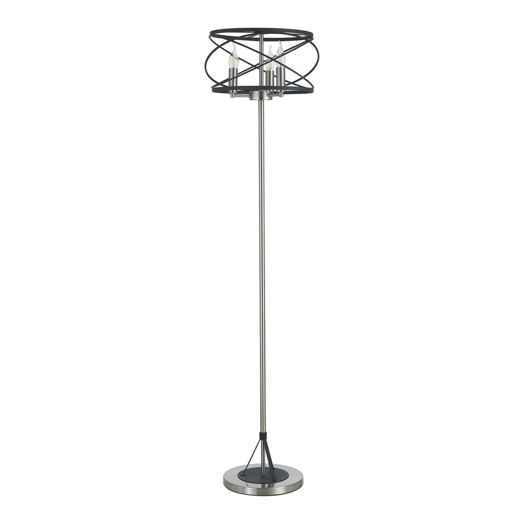 Regent Neuilly 3 Light 1570mm Floor Lamp - Graphite / Satin Nickel