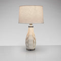 Schuller Tessa Table Lamp in 3D Printed White Ceramic and White Shade