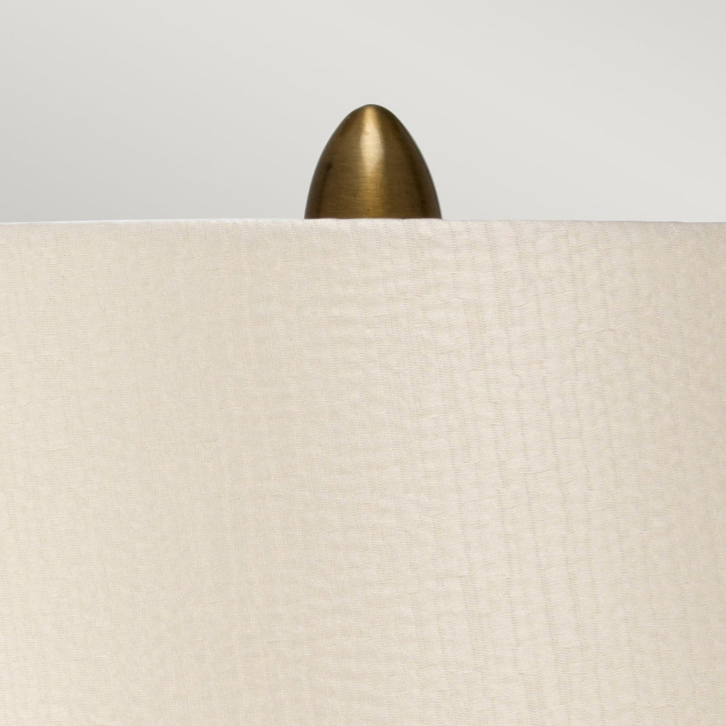 Elstead Newham Small Table Lamp in Bronze Ceramic with Pearl Shade