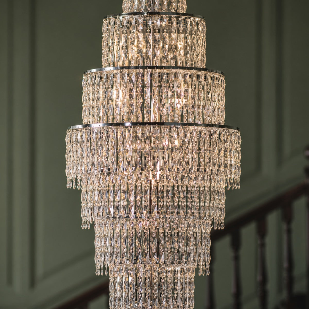 Impex New York 24 Light Crystal Chandelier in Polished Chrome
