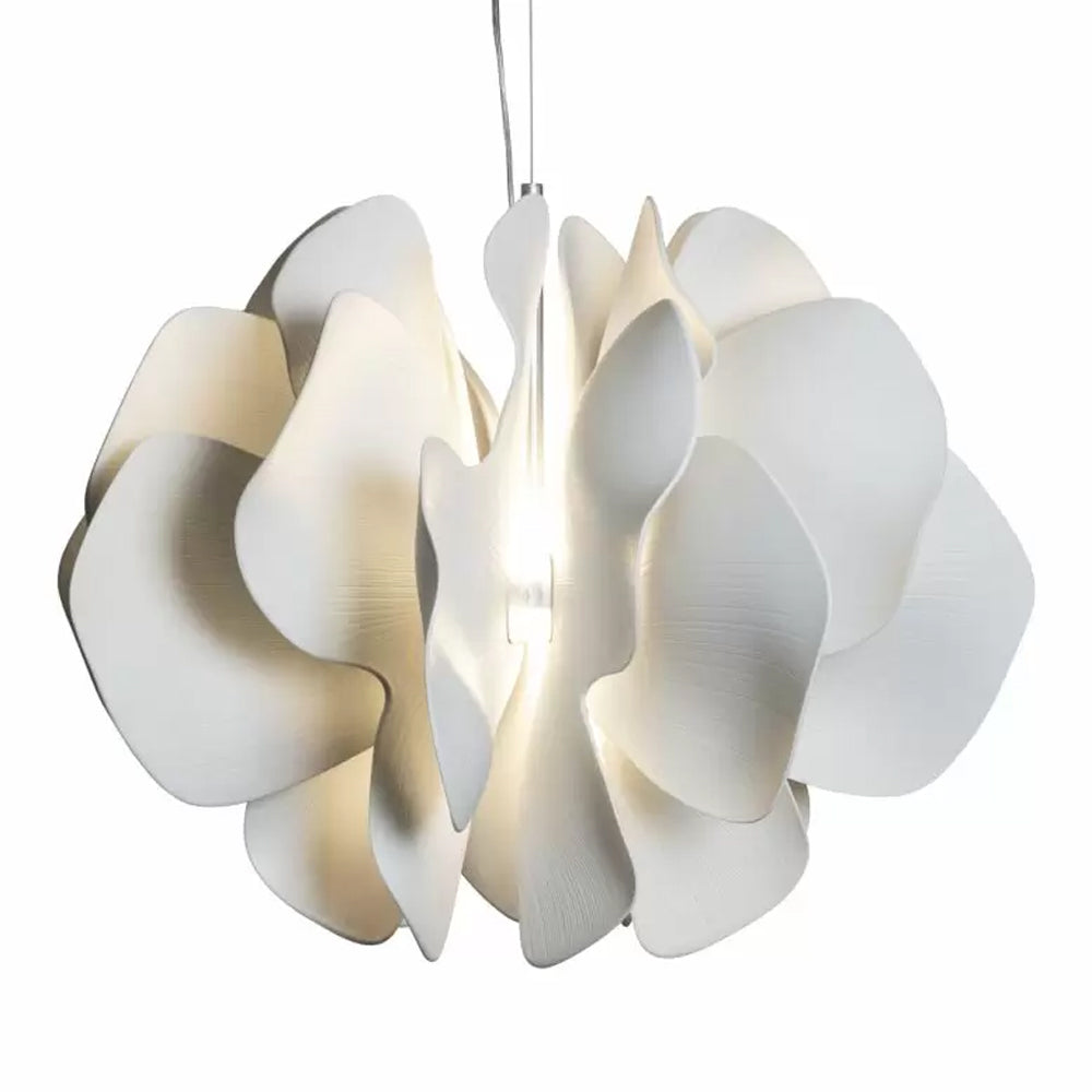 Lladró Nightbloom Large Hanging Pendant Light in White