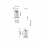 Regent Nimes IP 150mm Pendant/Semi Flush Light - dimensions