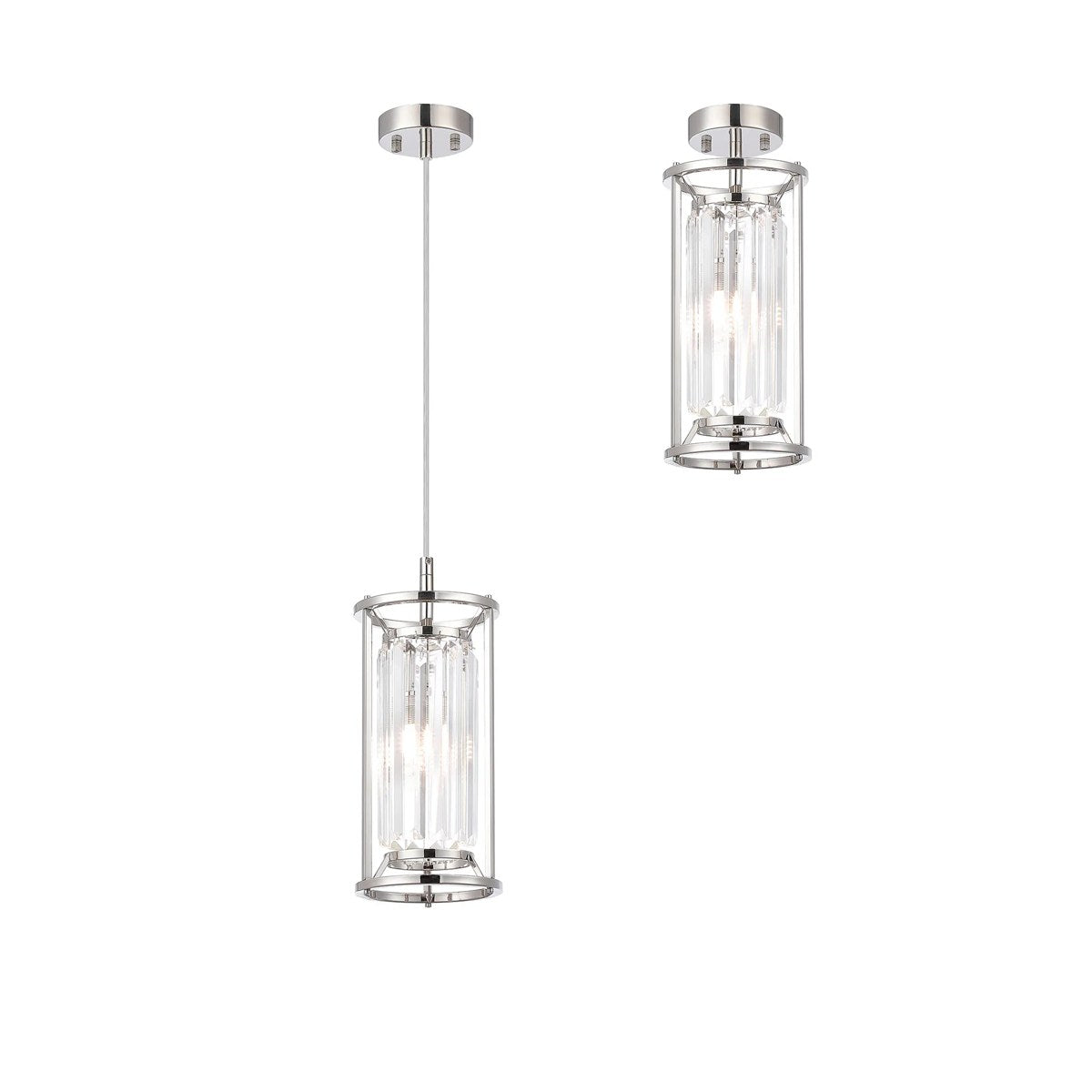 Regent Nimes IP 150mm Pendant/Semi Flush Light - Polished Nickel