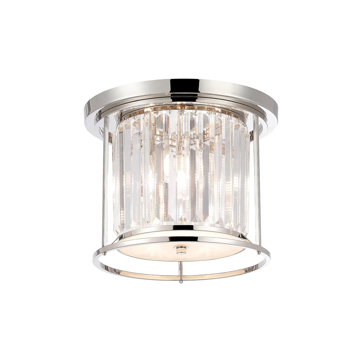 Regent Nimes IP 3 Light Ceiling Light 360mm Diameter - Polished Nickel