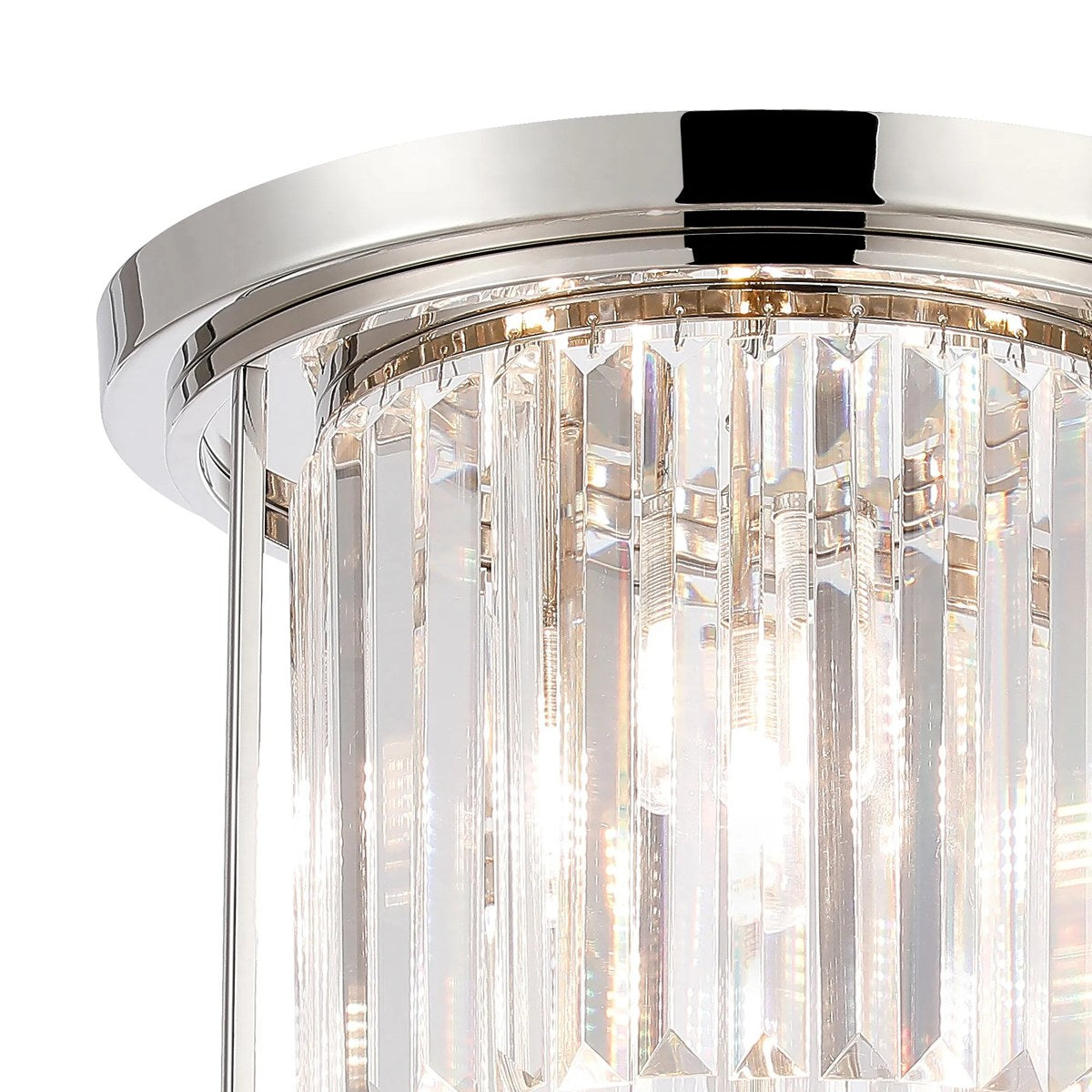 Regent Nimes IP 3 Light Ceiling Light 360mm Diameter - Polished Nickel