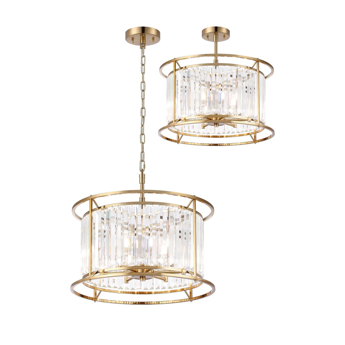 Regent Nimes IP 6 Light 500mm Convertible Pendant Light - Gold