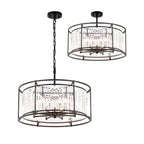Regent Nimes IP 8 Light 650mm Pendant or Semi Ceiling Light - Satin Black
