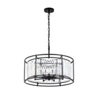 Regent Nimes IP 8 Light 650mm Pendant or Semi Ceiling Light - Satin Black