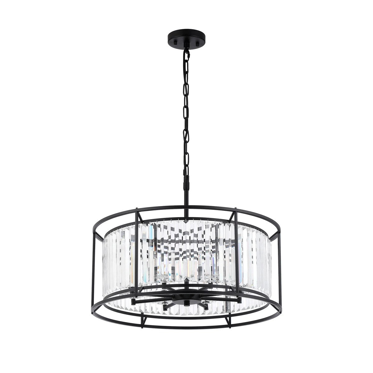 Regent Nimes IP 8 Light 650mm Pendant or Semi Ceiling Light - Satin Black