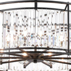 Regent Nimes IP 10 Light 800mm Convertible Pendant/Semi Ceiling - Satin Black