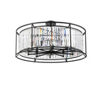 Regent Nimes IP 10 Light 800mm Convertible Pendant/Semi Ceiling - Satin Black