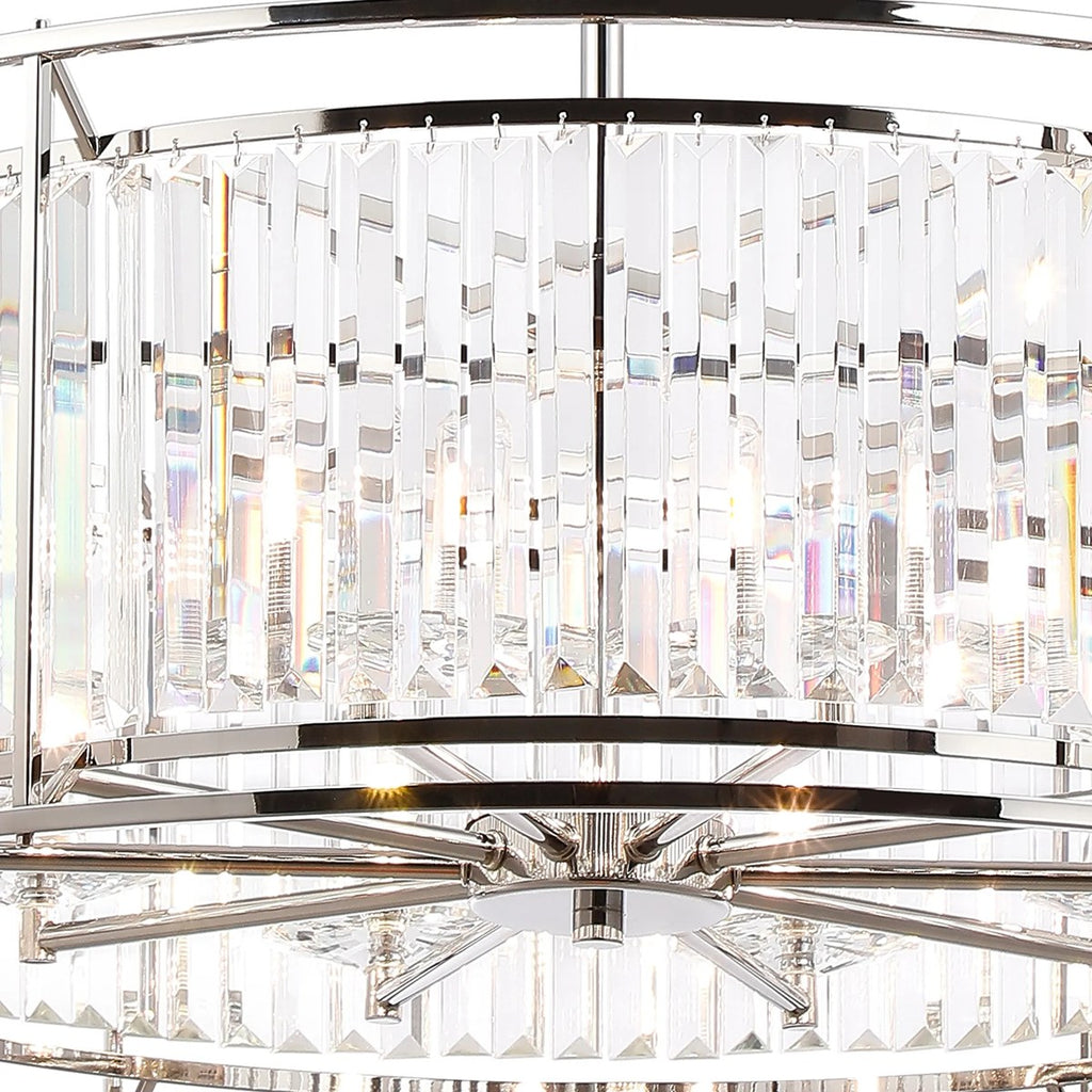 Regent Nimes IP 10 Light 800mm Convertible Pendant/Semi Ceiling - Polished Nickel