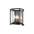 Regent Nimes IP 2 Light 230mm Crystal Wall Lamp - Satin Black