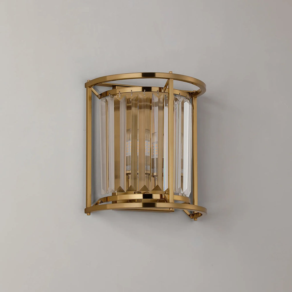 Regent Nimes IP 2 Light 230mm Crystal Wall Lamp - Gold