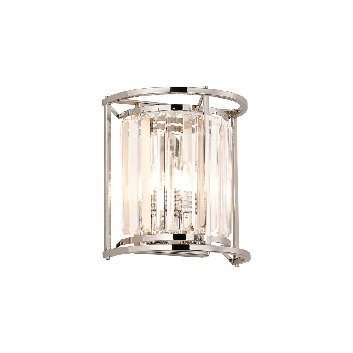Regent Nimes IP 2 Light 230mm Crystal Wall Lamp - Polished Nickel