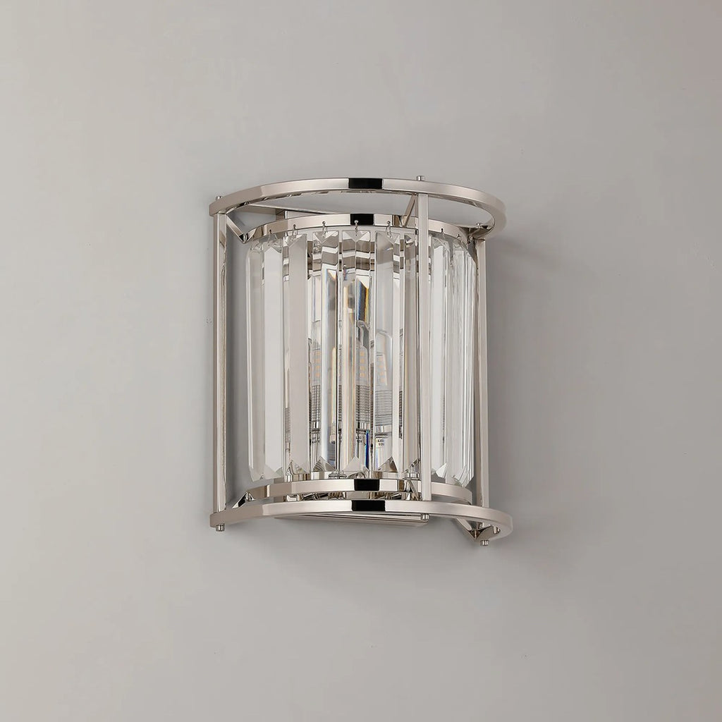 Regent Nimes IP 2 Light 230mm Crystal Wall Lamp - Polished Nickel