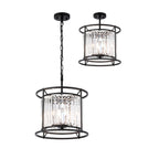 Regent Nimes IP 3 Light 360mm Pendant / Semi Ceiling Light - Satin Black