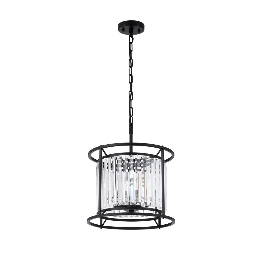 Regent Nimes IP 3 Light 360mm Pendant / Semi Ceiling Light - Satin Black