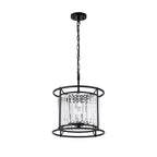 Regent Nimes IP 3 Light 360mm Pendant / Semi Ceiling Light - Satin Black