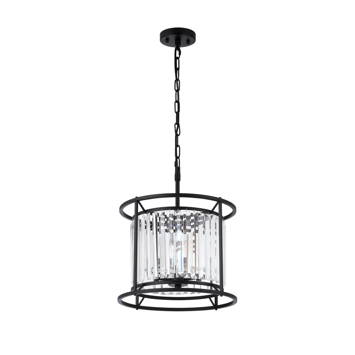 Regent Nimes IP 3 Light 360mm Pendant / Semi Ceiling Light - Satin Black