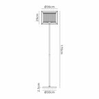 Regent Nimes 3 Light 1700mm Floor Lamp - dimensions