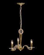 Diyas Niobe 3 Light Pendant Light in French Gold with Crystal