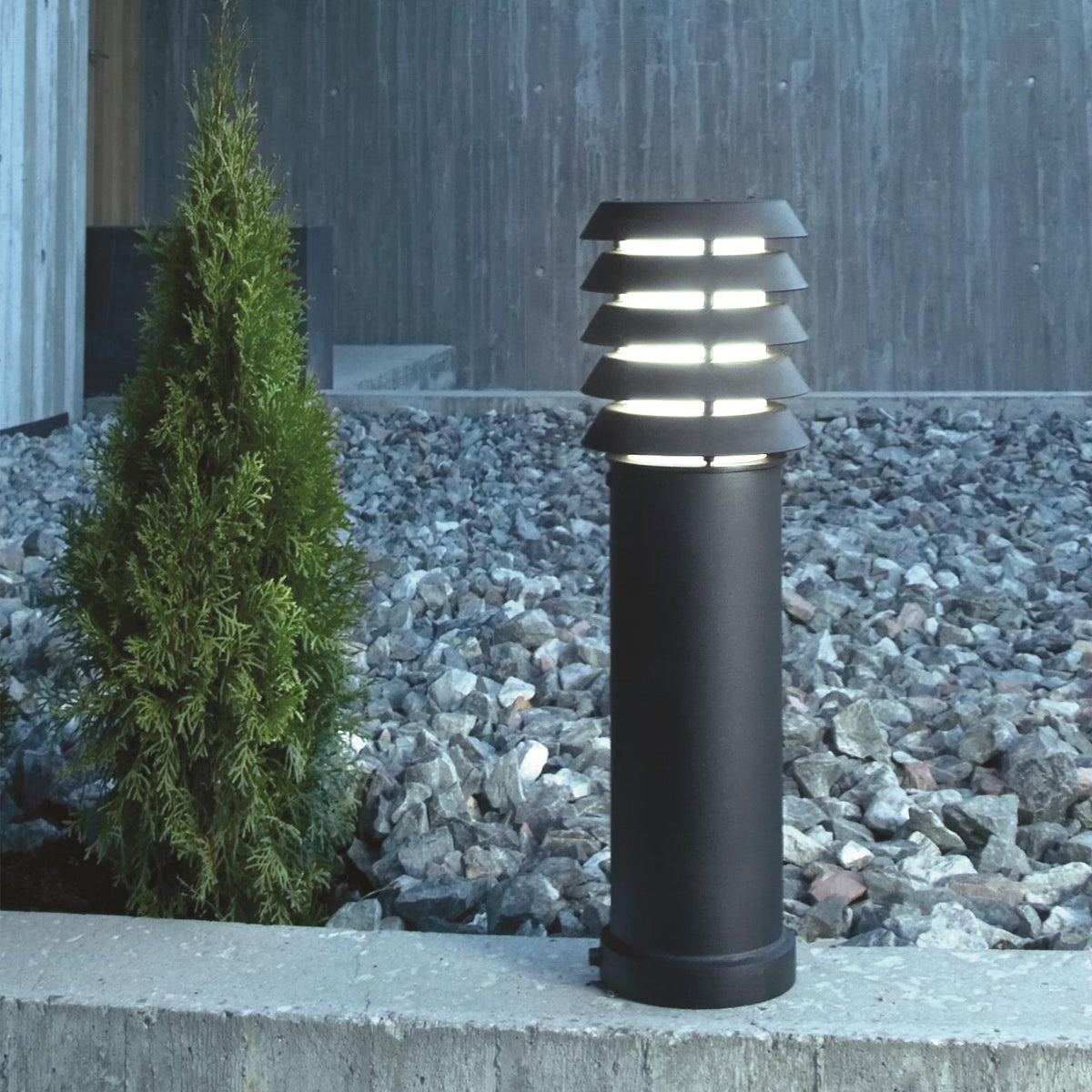 Norlys Alta Medium Outdoor Bollard in Black