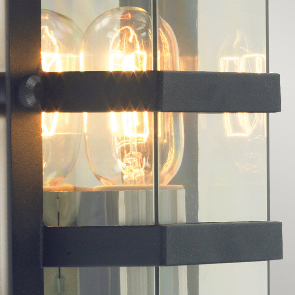 Norlys Boden Outdoor Wall Light in Black with Clear Glass