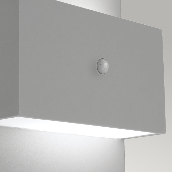 Norlys Geneve 1 Light Wall Light with PIR Aluminium GENEVE-PIR-ALU