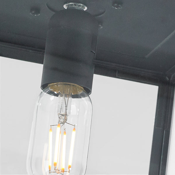 Norlys Lofoten Cube Outdoor Flush Ceiling Light in Black