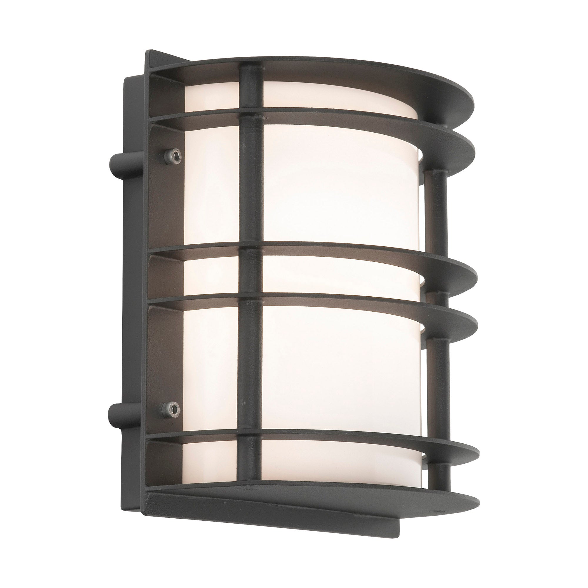 Norlys Stockholm Outdoor Flush Light in Black with Opal Shade